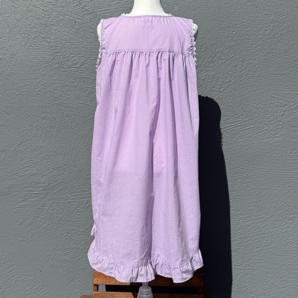 Vintage Cottagecore Nightgown XXL Lavender Embroidered Cotton Blend Sleep Dress - Picture 4 of 16